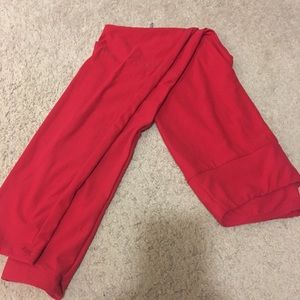 OS solid red LuLaRoe Leggings
